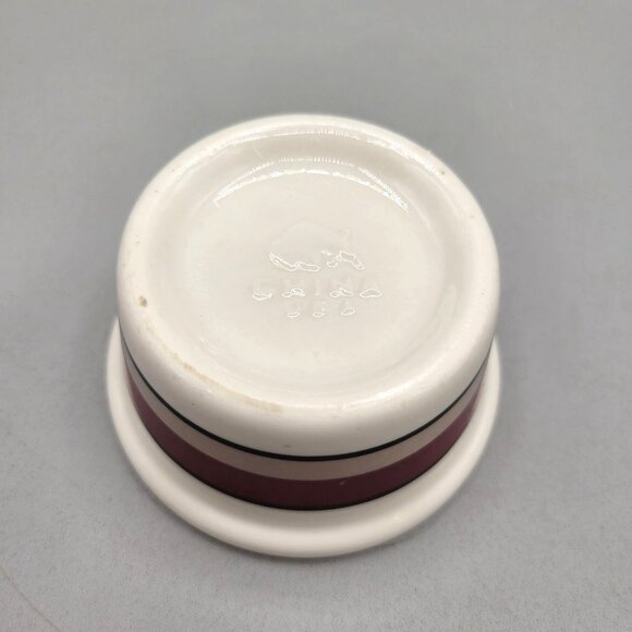 Buffalo China Ramekin Dish Restaurant Dinner Ware Red Pink Black Striped Ceramic - Picture 5 of 6
